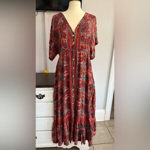 Mamey Mira Boutique Paisley Maxi Print Vacation Dress